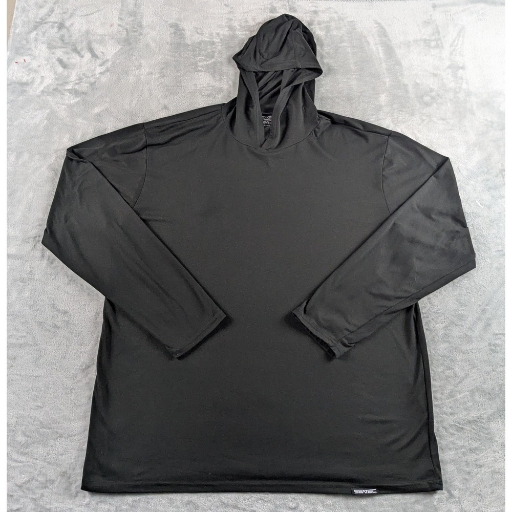 Seatec Outfitters Hoodie Men XL Black Performance Fishing Pullover USA Made READ